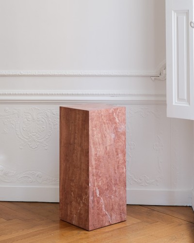 Colonne travertin rosée - table d'appoint - 70cm