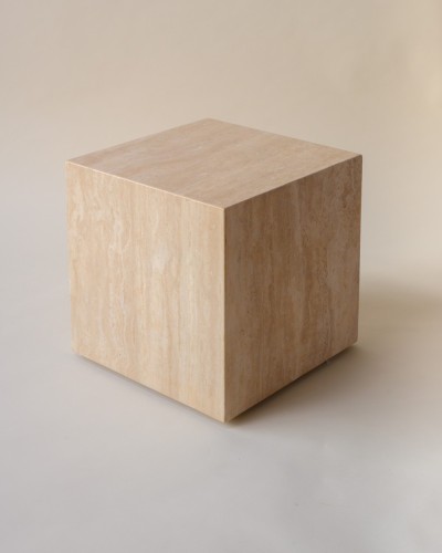Socle - Cube travertin Beige