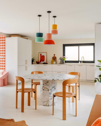 Table à Manger ronde en Marbre Calacatta | Modèle Grace