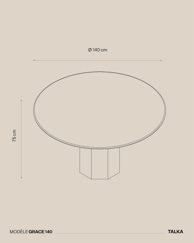Table à Manger ronde en Marbre Calacatta | Modèle Grace