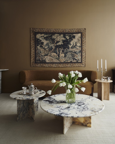 Nesting Coffee Tables in Calacatta Marble | EVASOPHIA Model