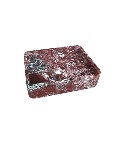 Rectangular basin in Rosso Levanto Marble | ANNA Model