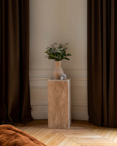 Colonne en Travertin Beige | Hauteur 70cm