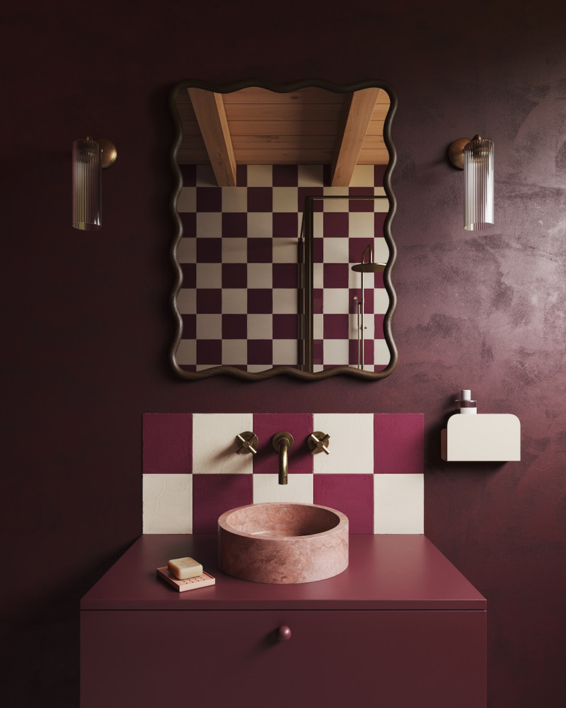 Lola Round Mini Washbasin in Travertine | TALKA