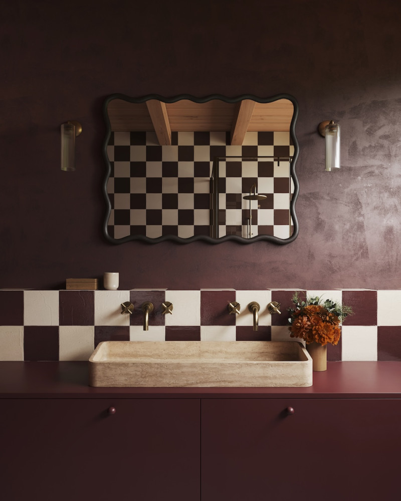 Rectangular Double Basin in Travertine – Anna Model