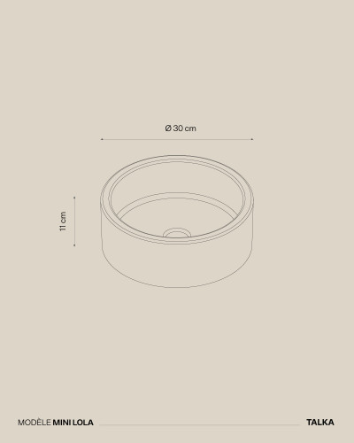 Lola Round Mini Washbasin in Travertine | TALKA