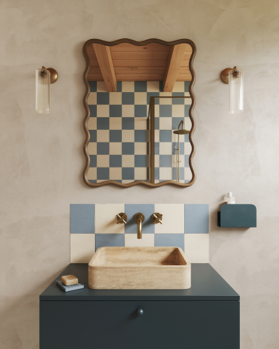 Vasque Rectangulaire en Travertin Beige | Modèle Anna