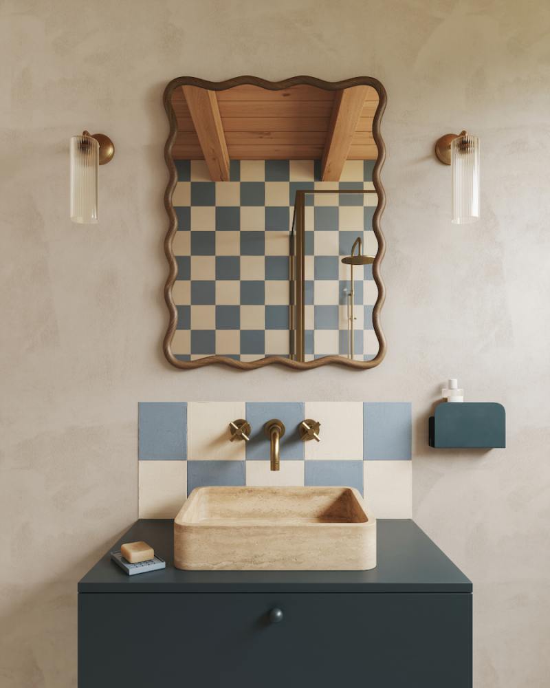 Rectangular Beige Travertine Sink | Anna Model
