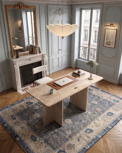 Bureau Connor 160×75 cm en Travertin Beige