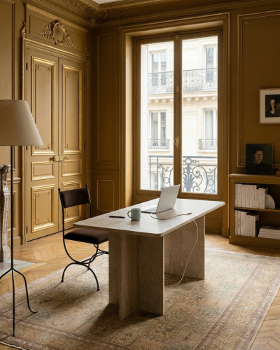 Bureau Connor 160×75 cm en Travertin Beige