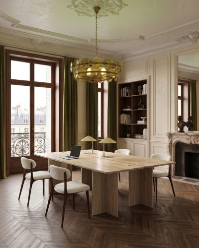 Bureau Connor 240×75 cm en Travertin Beige