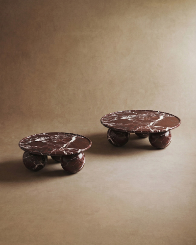 Table Basse Perla Marbre Rosso Levanto 120 cm