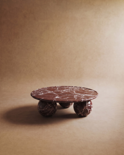Perla Coffee Table Rosso Levanto Marble 120 cm