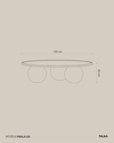 Table Basse Perla Marbre Rosso Levanto 120 cm