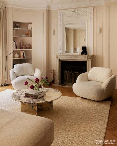 Table basse ronde en Marbre blanc Calacatta | Modèle SOPHIA