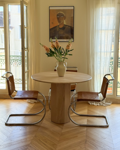 Round Travertine Dining Table | GRACE Model