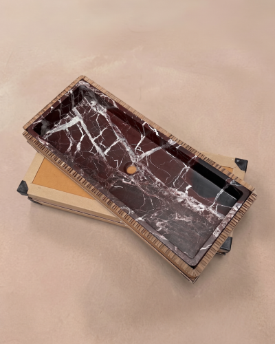 Double vasque marbre Rosso Levanto | Anna