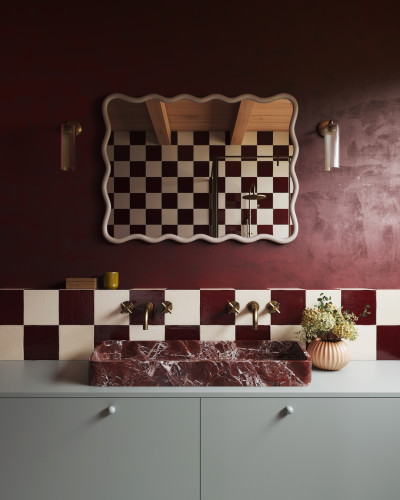 Double vasque marbre Rosso Levanto | Anna