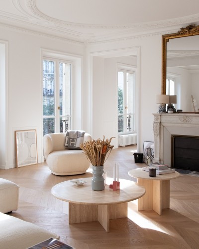 Round Travertine Coffee Table | Sophia Model