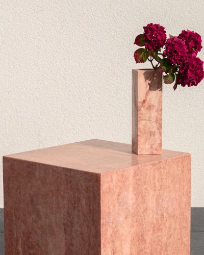 Socle- Cube travertin Rosé