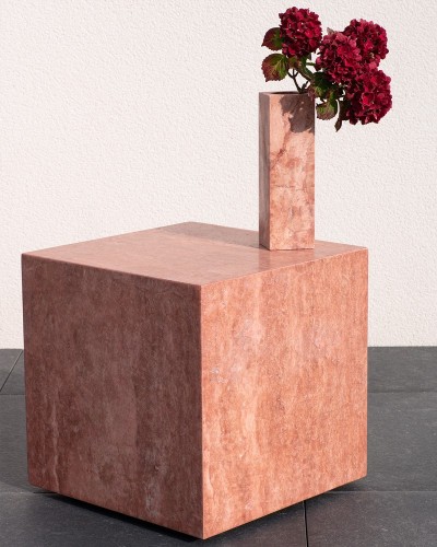 Socle- Cube travertin Rosé