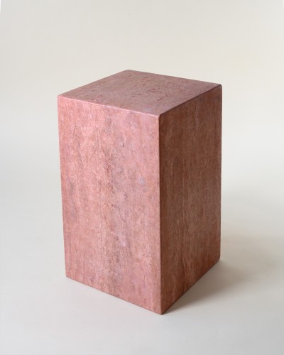Colonne 90cm, table d'appoint travertin Rosé